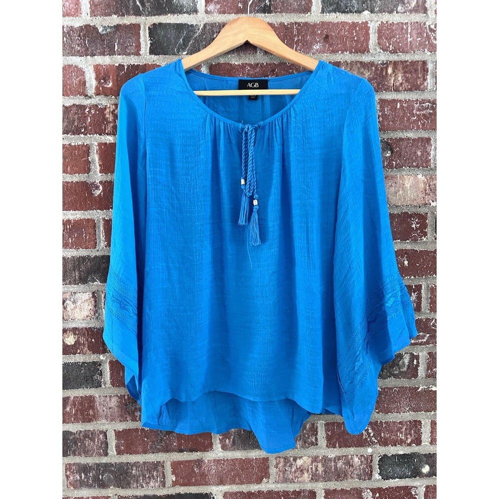 AGB‎ Women's Blouse , Blue, Medium